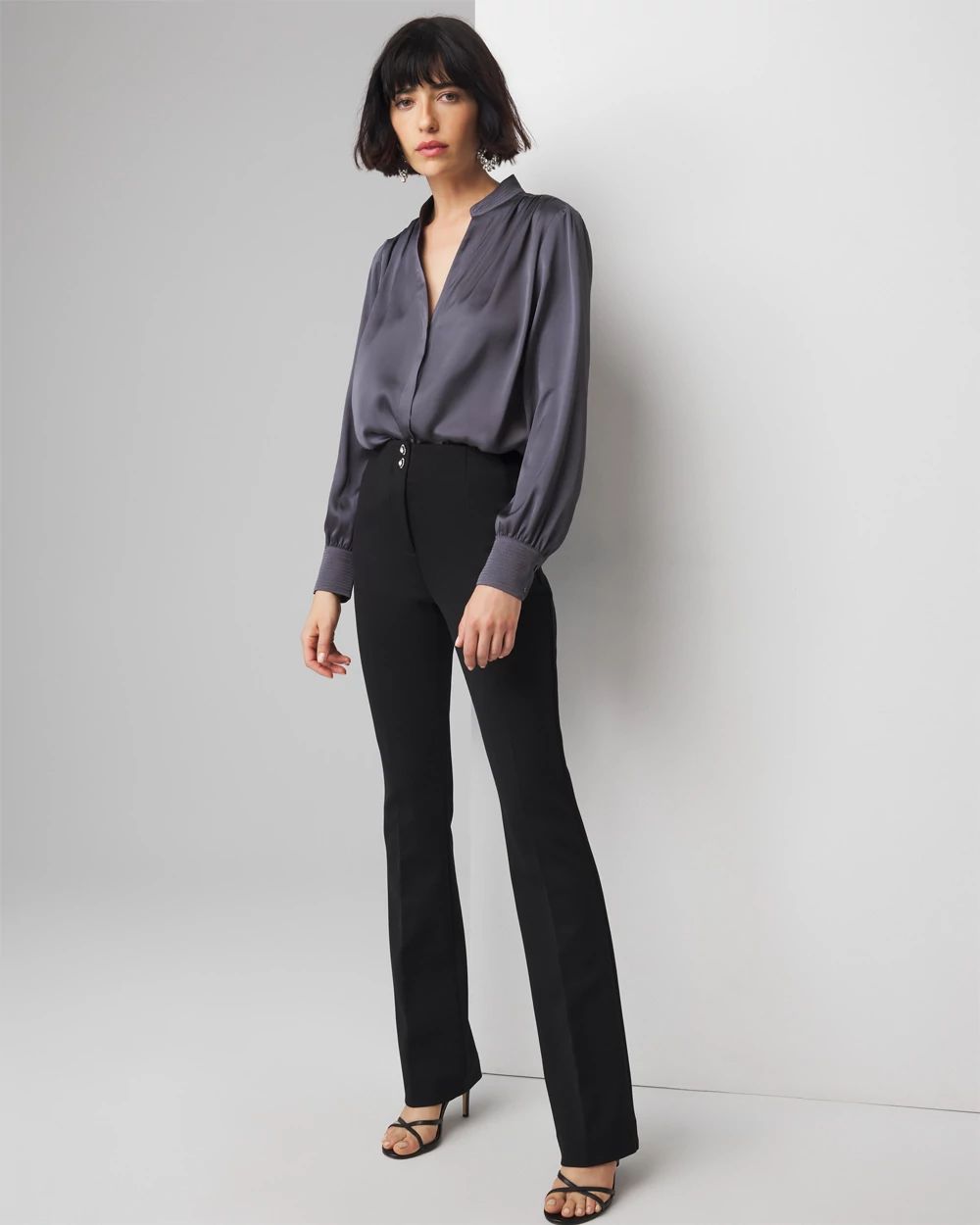 WHBM® Ines Slim Bootcut Comfort Stretch Pants | White House